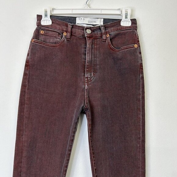 IRO Experience High Rise Skinny Jeans Womens Size 26 Rust Plum - Picture 4 of 10